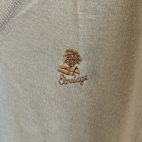 Vintage Men’s Pickering Elmridge Golf Tan Deep V Neck Long Sleeve Sweater Large - Picture 5 of 9